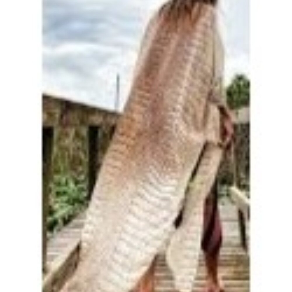 Ramona Larue Erte Kaftan Alligator Print Chiffon Kimono Designer Cocoon Wrap - Picture 3 of 9